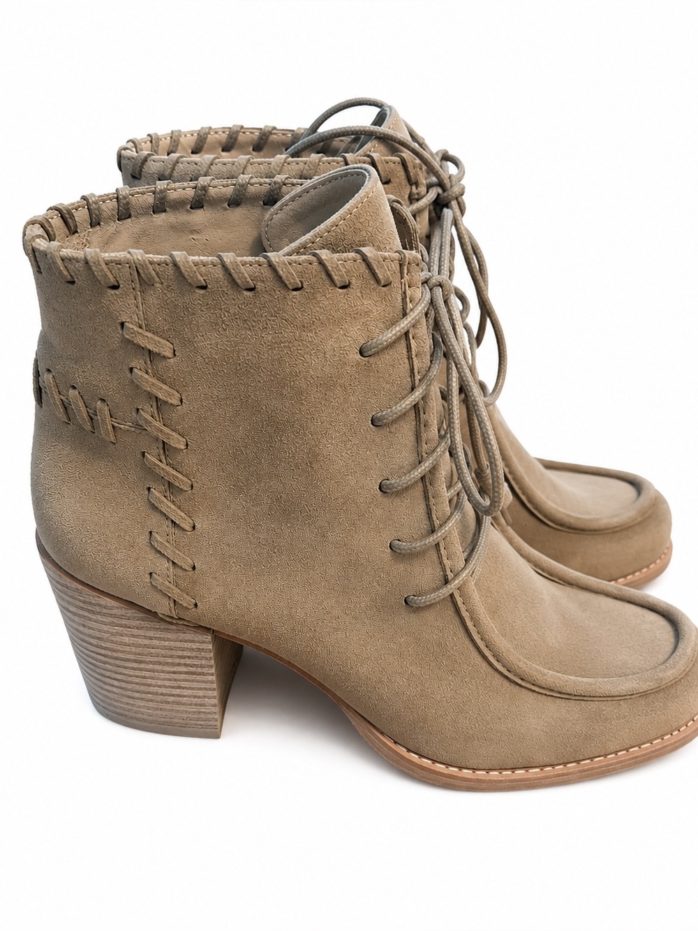 Stuart Weitzman Tan Suede Block Heel Ankle Boots Size 7 w/ Box